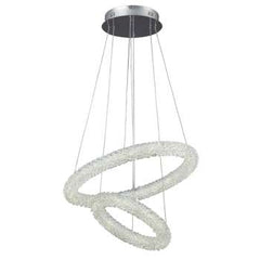 Orion Chrome LED Pendant Light - 48W, 4000K, 4320 Lumens, Dimmable, Modern Design, Energy-Efficient, 21.25" Diameter