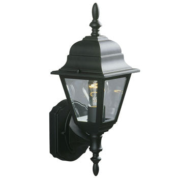 Outdoor Cast Aluminum Lantern 301021 BLK - Black with Clear Beveled Glass, 100W, 15-3/8"H, Non-Dimmable, Outdoor Lighting, Galaxy Lighting - Maple Electric Supply 