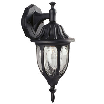 Outdoor Cast Aluminum Lantern 301130 BLK - Black Finish, Clear Glass, 100W Max, Med. Base, 6.5"W x 15"H, Outdoor Lighting, Galaxy Lighting - Maple Electric Supply 