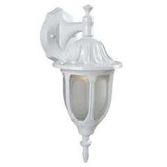 Outdoor Cast Aluminum Lantern 301130WH/FR - White Gloss Finish with Frosted Glass, 100W A Bulb, Med Base, 15" H, Outdoor Lighting, Galaxy Lighting - Maple Electric Supply 