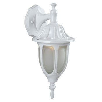 Outdoor Cast Aluminum Lantern 301130WH/FR - White Gloss Finish with Frosted Glass, 100W A Bulb, Med Base, 15" H, Outdoor Lighting, Galaxy Lighting - Maple Electric Supply 