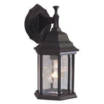 Outdoor Cast Aluminum Lantern 301830BLK - Black Finish, Clear Beveled Glass, 100W Bulb, Med. Base, Non-Dimmable, Outdoor Lighting, Galaxy Lighting - Maple Electric Supply 