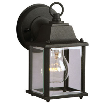Outdoor Cast Aluminum Lantern 305611BLK - Black Finish, Clear Beveled Glass, 60W, Med. Base, 4.5"W x 8"H