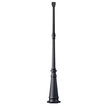 Outdoor Cast Aluminum Post - 301001BK, Black Finish, 10" Diameter x 71.25" Height, Non-Dimmable, Bulb Not Included, Outdoor Lighting, Galaxy Lighting - Maple Electric Supply 