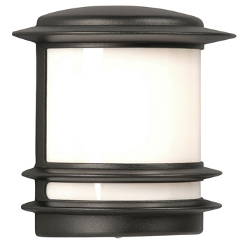 Outdoor Cast Aluminum Wall Fixture 312730BK - Black w/ Polycarbonate Lens, 1x60W Bulb, Non-Dimmable, 9.75"W x 9.5"H, Outdoor Lighting, Galaxy Lighting - Maple Electric Supply 