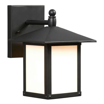 Outdoor Lantern 312680BK - Black Finish with Marbled White Glass, 100W Bulb, 6.5"W x 9"H, Non-Dimmable, Outdoor Lighting, Galaxy Lighting - Maple Electric Supply 