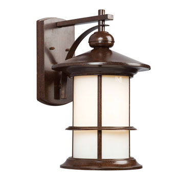 Outdoor Wall Mount Lantern 319950BZ in Bronze with Ivory Art Glass - 100W, Med. Base, Non-Dimmable, 11-5/8"W x 19"H, Outdoor Lighting, Galaxy Lighting - Maple Electric Supply 