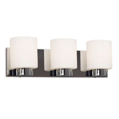 Palmer 3-Light Chrome Vanity Fixture with White Glass - 100W, 20.1"W x 5.75"H, Sleek Modern Design, Non-Dimmable