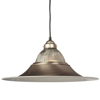 Pendant Light 811331PTR - Pewter Finish, Clear Ribbed Glass, 100W A Bulb, Med Base, 18"D x 9.5"H, Pendants, Galaxy Lighting - Maple Electric Supply 