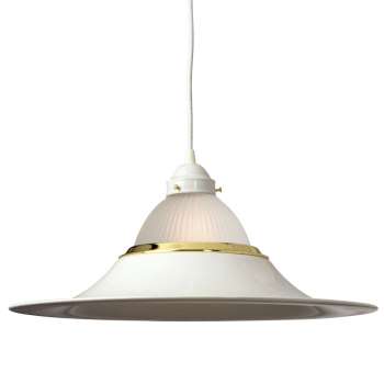Pendant Light 811331WH/FR - White Shade, 18"D x 9.5"H, Non-Dimmable, Bulb Not Included, Pendants, Galaxy Lighting - Maple Electric Supply 