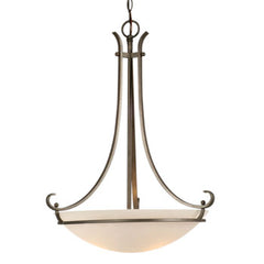 Phoenix Iron Pendant Light - Satin White Glass, 3x100W, Medium Base, Elegant Non-Dimmable Design, 18"D x 24"H, Pendants, Galaxy Lighting - Maple Electric Supply 