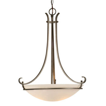 Phoenix Iron Pendant Light - Satin White Glass, 3x100W, Medium Base, Elegant Non-Dimmable Design, 18"D x 24"H, Pendants, Galaxy Lighting - Maple Electric Supply 