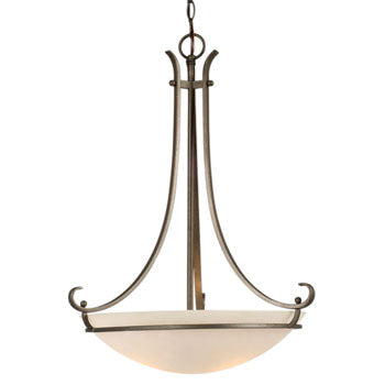 Phoenix Pendant - Iron Finish, Satin White Glass, 3x100W Med. Base, Non-Dimmable, 27"D x 34-5/8"H, Pendants, Galaxy Lighting - Maple Electric Supply 