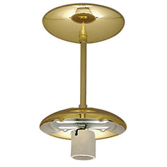 Semi-Flush Mount Light Holder 61008-B - Polished Brass Finish, 100W Bulb, Med Base, 5-1/8"D x 8-3/4"H, Replacement Parts, Galaxy Lighting - Maple Electric Supply 