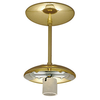 Semi-Flush Mount Light Holder 61008-B - Polished Brass Finish, 100W Bulb, Med Base, 5-1/8"D x 8-3/4"H, Replacement Parts, Galaxy Lighting - Maple Electric Supply 