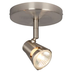 Single Halogen Monopoint 755597BN - Brushed Nickel Finish, GU10 Bulb, 50W, Dimmable, 4-3/4"D x 5"H, Track Lighting, Galaxy Lighting - Maple Electric Supply 