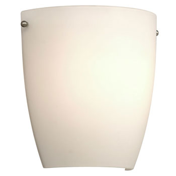Single Light Wall Sconce 200301BN - Brushed Nickel, Satin White Glass, 100W, 9.5W x 9.75H x 4.25E, Non-Dimmable, Wall Lights & Sconces, Galaxy Lighting - Maple Electric Supply 