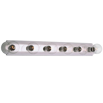 Six Light Vanity Bar 700236WH/CH - Glossy White/Polished Chrome Finish, G25 Bulb, 60W, 36"W, Non-Dimmable, Bath & Vanity Lights, Galaxy Lighting - Maple Electric Supply 