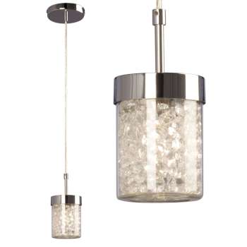 Sparkle MINI-PENDANT CH, Chrome Finish, Clear Crystal Glass, G9 Bulb, 50W, Elegant Lighting Fixture, Non-Dimmable, 4.5"x7.625", Sleek Design, Mini-Pendants, Galaxy Lighting - Maple Electric Supply 