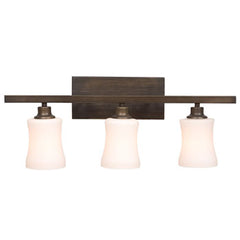 Three Light Vanity - Oil Rubbed Bronze, 24" Wide, White Glass, 100W Bulbs, Dimmable - Elegant Bathroom Fixture, Bath & Vanity Lights, Galaxy Lighting - Maple Electric Supply 