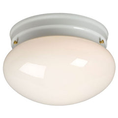 Utility Flush Mount 810208WH - White Finish, 60W, 7-3/8"D x 4-3/4"H, Non-Dimmable, Med. Base, Ceiling Fixtures, Galaxy Lighting - Maple Electric Supply 