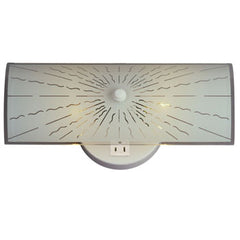 Vanity Light 600907 - Curved Shade, White Satin Glass, 2x60W, 11.5"x6"x5", Non-Dimmable, Bath & Vanity Lights, Galaxy Lighting - Maple Electric Supply 