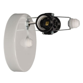 Vanity Light Holder 22611-H: White Finish, Dual 60W Bulbs, Med. Base, Non-Dimmable, Replacement Parts, Galaxy Lighting - Maple Electric Supply 