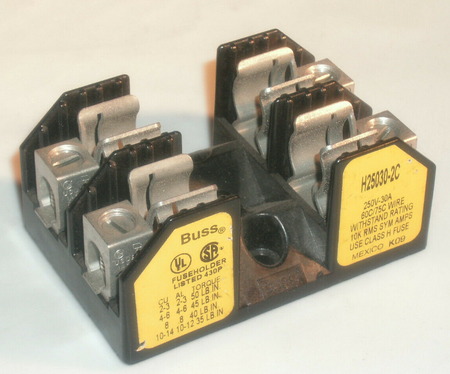 Bussman H25030-2C 250V Class H Fuse Blocks - Maple Electric Supply 