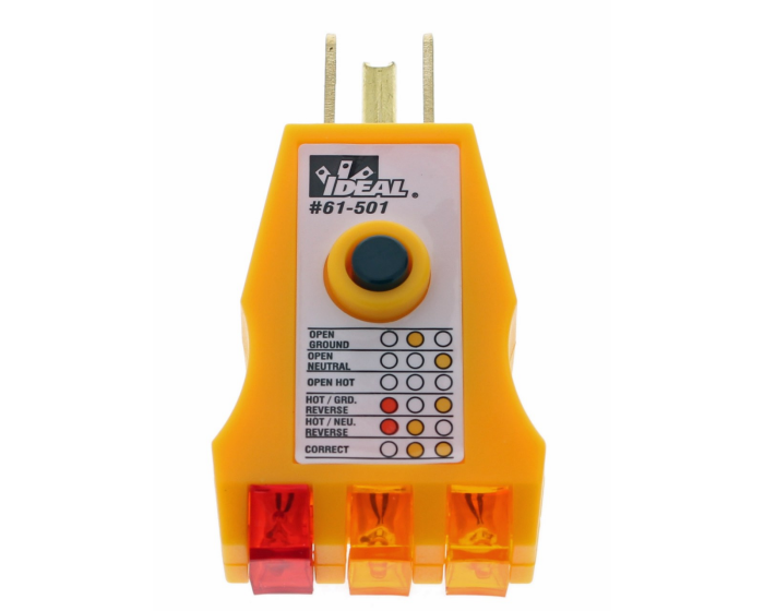 Ideal 120V AC Receptacle Tester w/GFCI