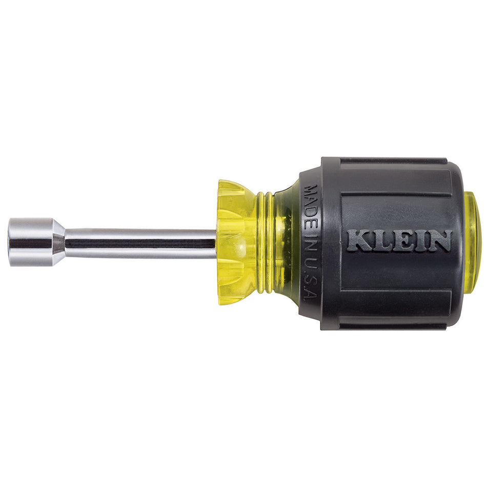 1/4-Inch Stubby Nut Driver with 1-1/2-Inch Shaft, Stubby - 1-1/2" Shafts, Klein Tools - Maple Electric Supply 