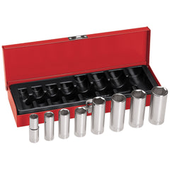 3/8-Inch Drive Deep Socket Wrench Set, 8-Piece, Socket Wrench Sets, Klein Tools - Maple Electric Supply 