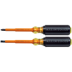 4-Inch Insulated Screwdriver Set, 2-Piece, Insulated Screwdriver Sets, Klein Tools - Maple Electric Supply 