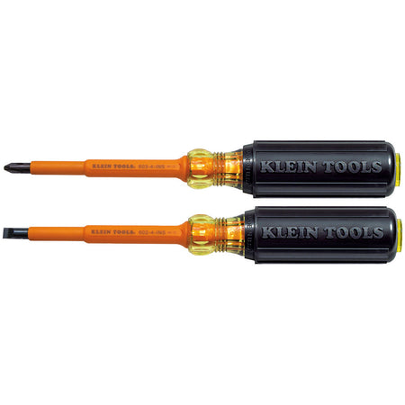 4-Inch Insulated Screwdriver Set, 2-Piece, Insulated Screwdriver Sets, Klein Tools - Maple Electric Supply 