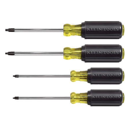 4 Piece Square Recess Screwdriver Set, Cushion-Grip Screwdriver Sets, Klein Tools - Maple Electric Supply 