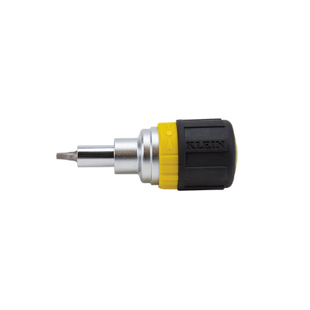 6-in-1 Stubby Screwdriver Square Recess, Interchangeable Drivers; Multi-Bit, Klein Tools - Maple Electric Supply 