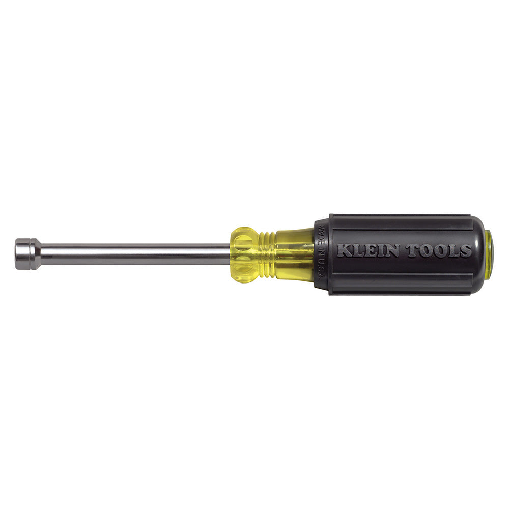 6 mm Nut Driver, 3-Inch Hollow Shaft, Cushion Grip, Metric, Klein Tools - Maple Electric Supply 