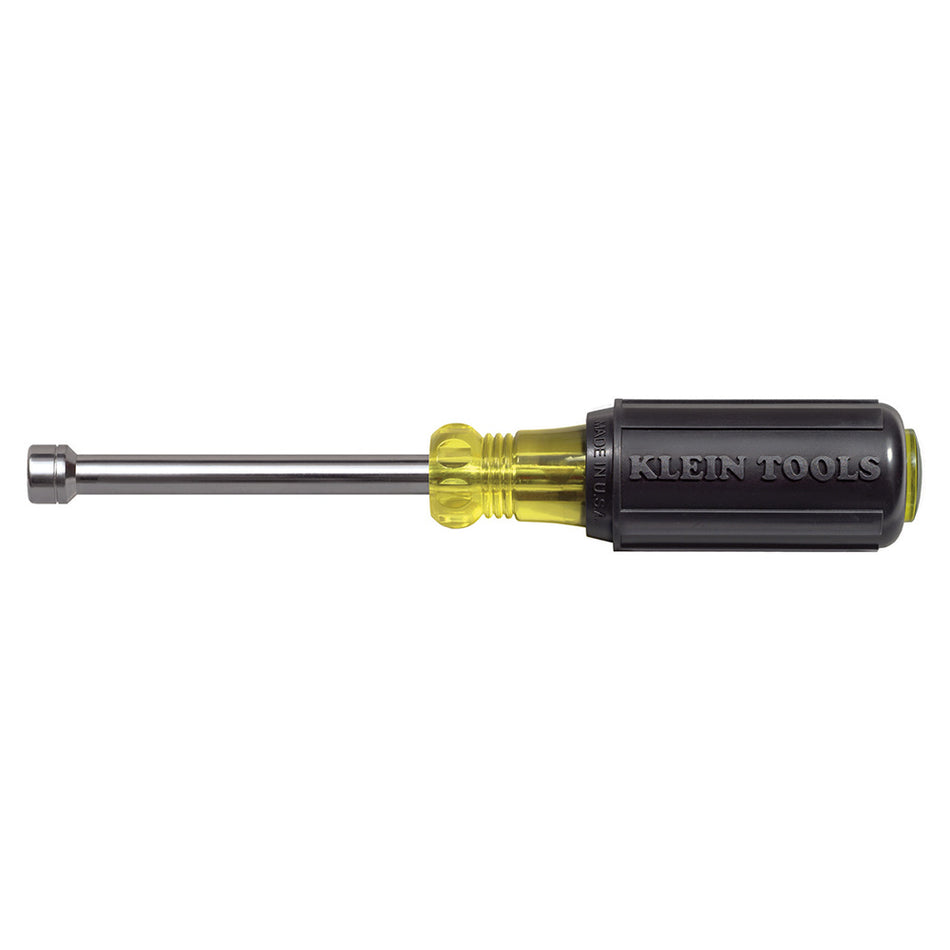6 mm Nut Driver, 3-Inch Hollow Shaft, Cushion Grip, Metric, Klein Tools - Maple Electric Supply 