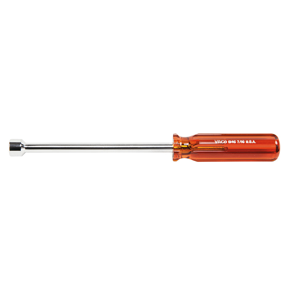 7/16-Inch Nut Driver, 6-Inch Hollow Shaft, Plastic-Handle Nut Drivers - 6" Shafts, Klein Tools - Maple Electric Supply 