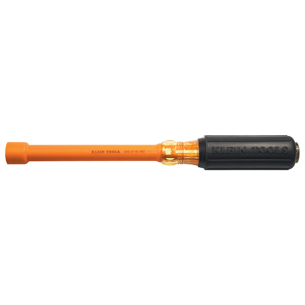 9/16-Inch Insulated Nut Driver 6-Inch Hollow Shaft, Insulated 6" Hollow-Shaft; Insulated Screwdrivers and Nut Drivers, Klein Tools - Maple Electric Supply 