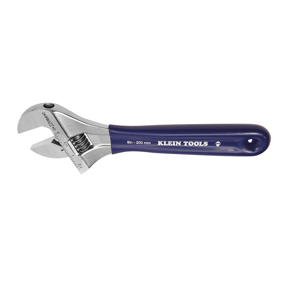 Adjustable Wrench, Extra-Wide Jaw, 8-Inch, Adjustable Wrench - Extra-Wide Jaw, Klein Tools - Maple Electric Supply 