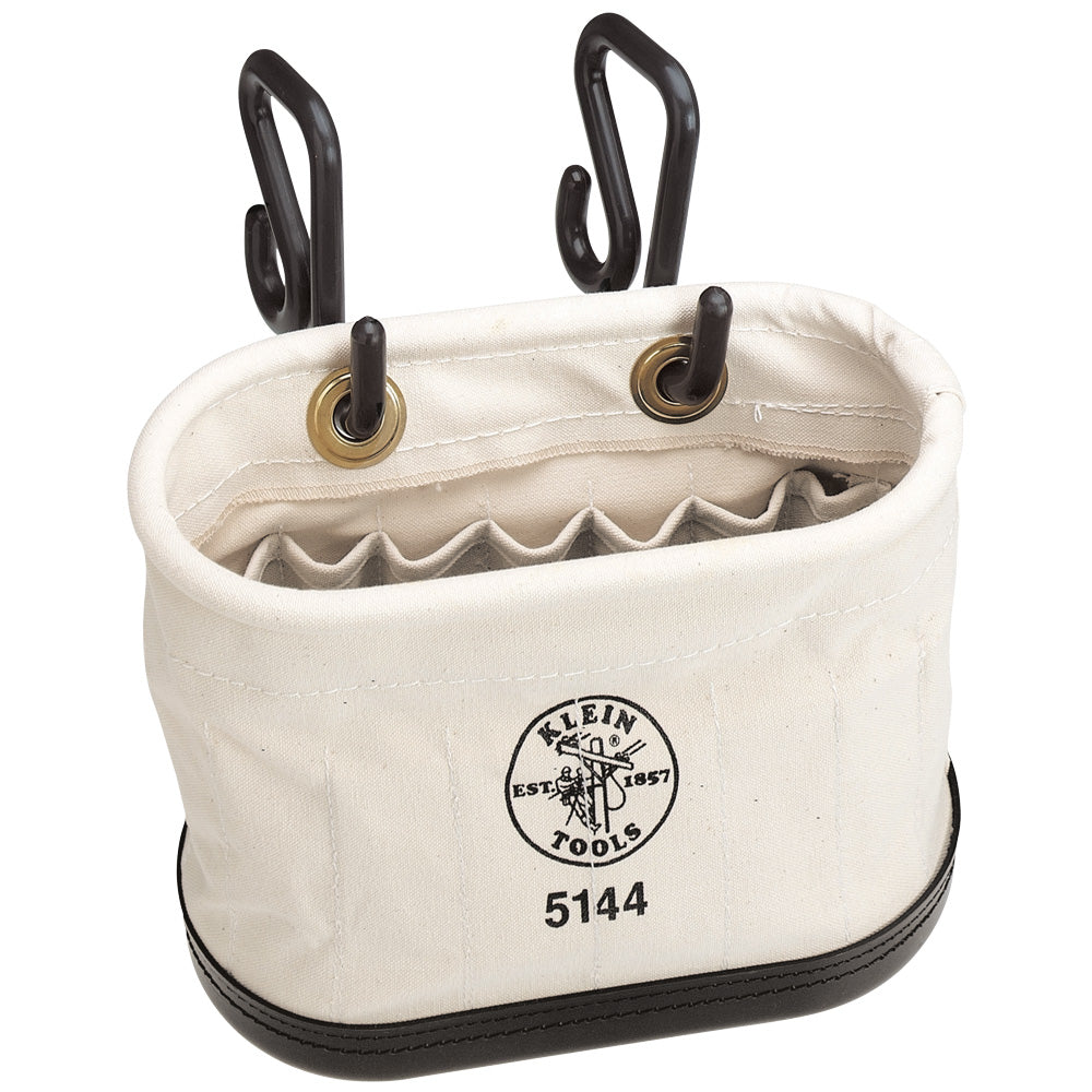 Aerial Oval Bucket 15 Pockets with Hooks, Oval Buckets, Klein Tools - Maple Electric Supply 