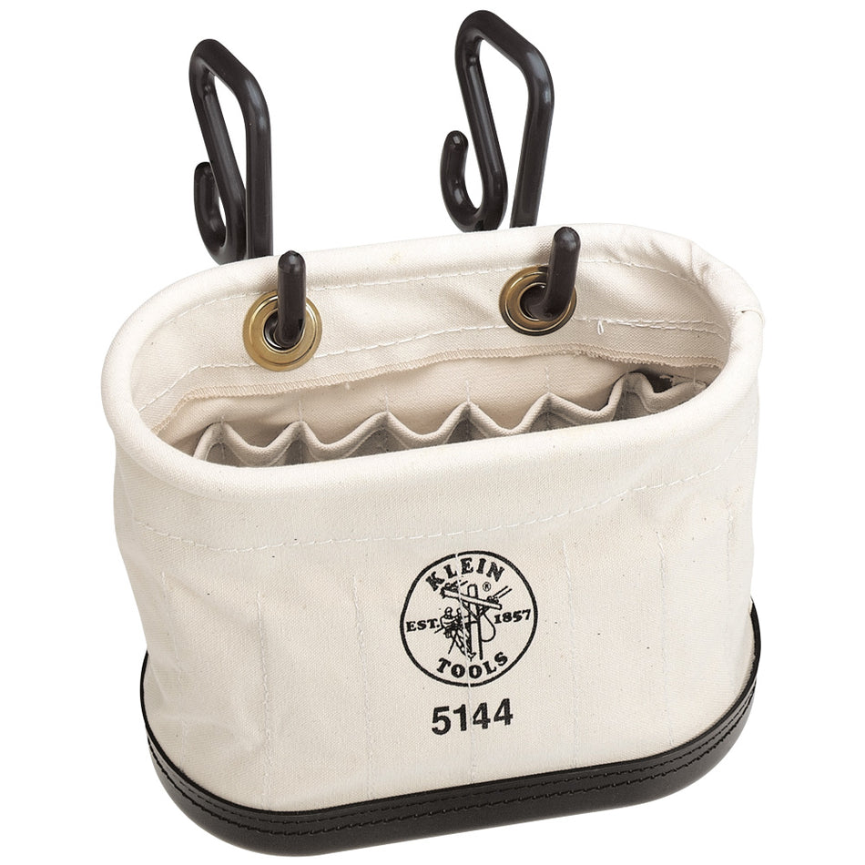 Aerial Oval Bucket 15 Pockets with Hooks, Oval Buckets, Klein Tools - Maple Electric Supply 