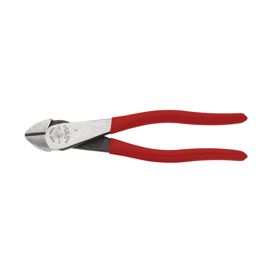 Angled Head Diagonal-Cutters, 8-Inch, High-Leverage Diagonal-Cutting Pliers - Angled Head, Klein Tools - Maple Electric Supply 