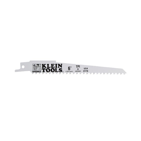 Klein Tools Reciprocating Saw Blades, 6 TPI, 6-Inch, 5-Pack