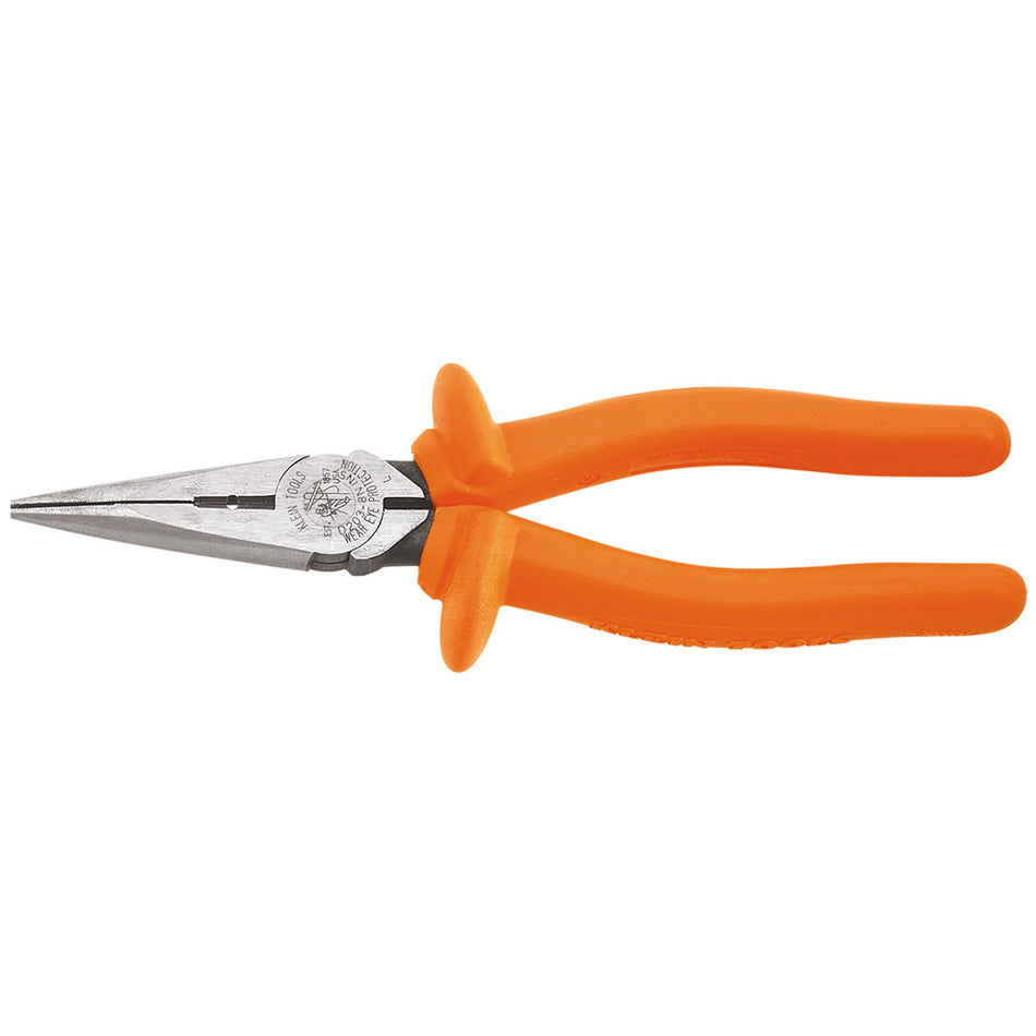 Long Nose Cutting Pliers, Insulated, 8-Inch, Insulated Long-Nose Pliers; Insulated Pliers, Klein Tools - Maple Electric Supply 
