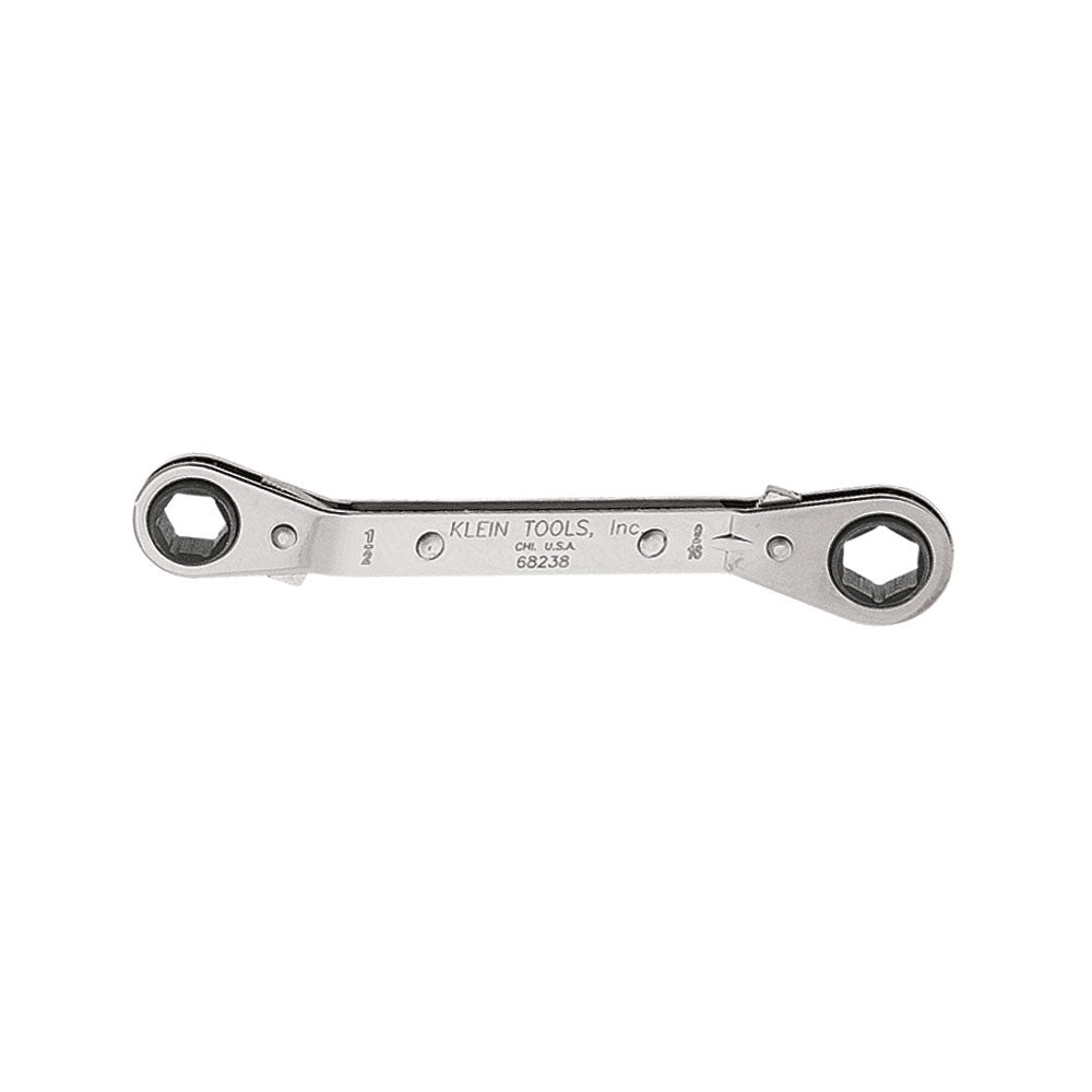 Offset Box Wrench, Reversible, 1/2 x 9/16-Inch, Ratcheting Offset Box Wrenches, Klein Tools - Maple Electric Supply 