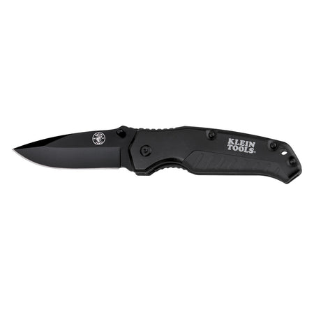 Pocket Knife, Black, Drop-Point Blade, Pocket Knives, Klein Tools - Maple Electric Supply 