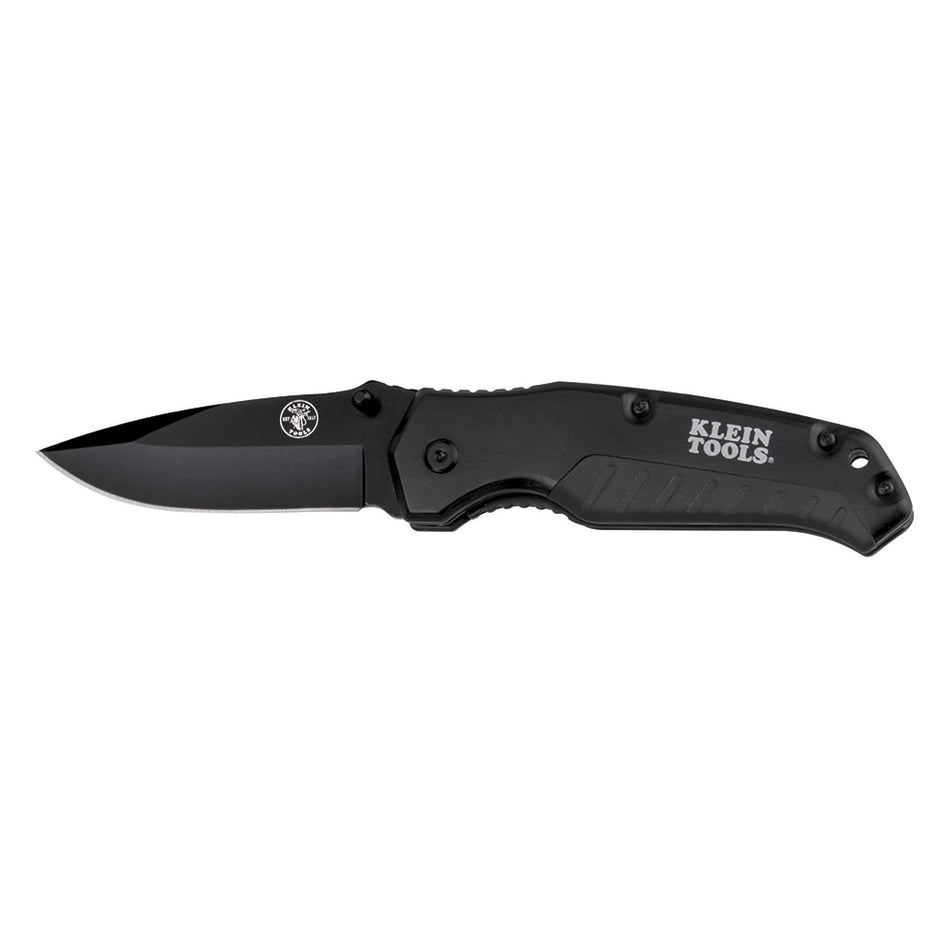 Pocket Knife, Black, Drop-Point Blade, Pocket Knives, Klein Tools - Maple Electric Supply 