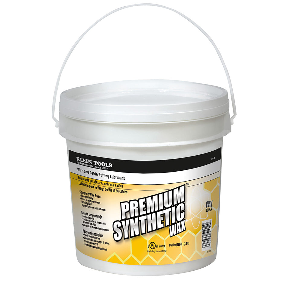 Premium Synthetic Wax, One-Gallon Pail, Wire and Cable Pulling Lubricant, Klein Tools - Maple Electric Supply 