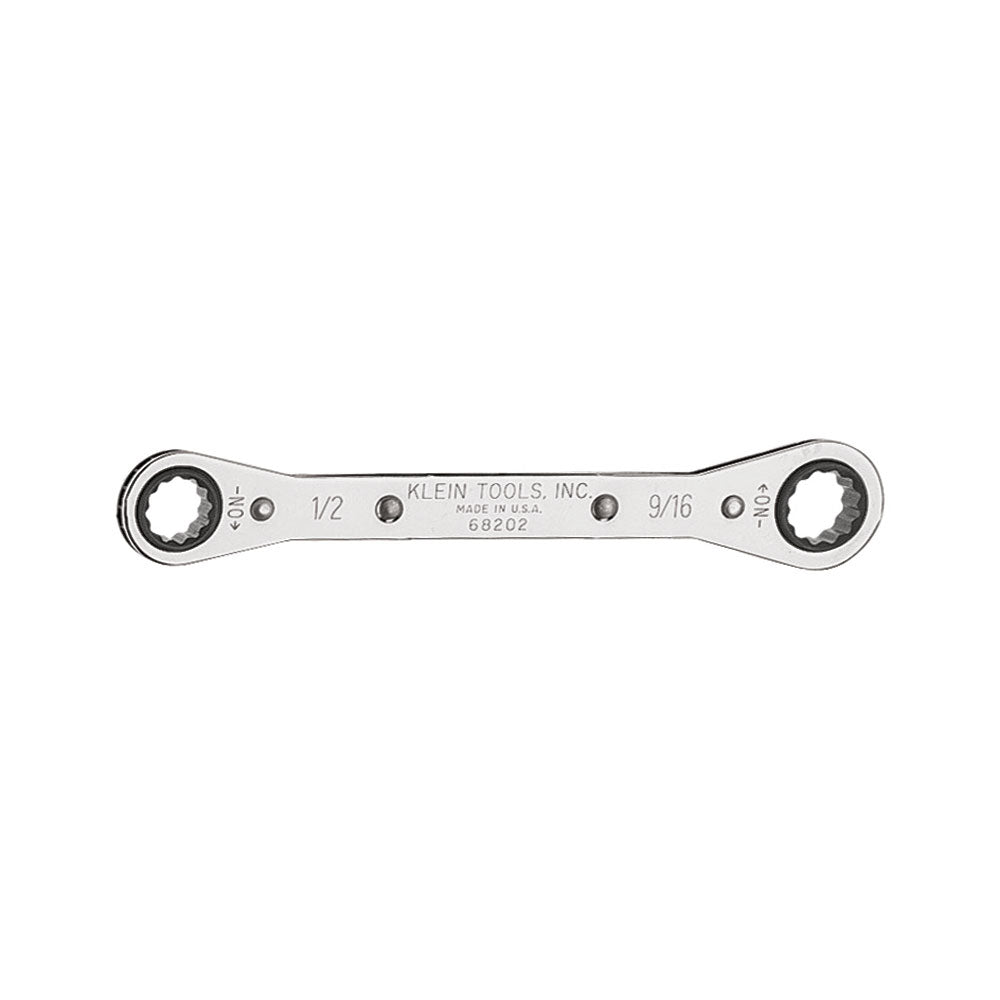 Ratcheting Box Wrench 1/2 x 9/16-Inch, Ratcheting Box Wrenches - Standard, Klein Tools - Maple Electric Supply 